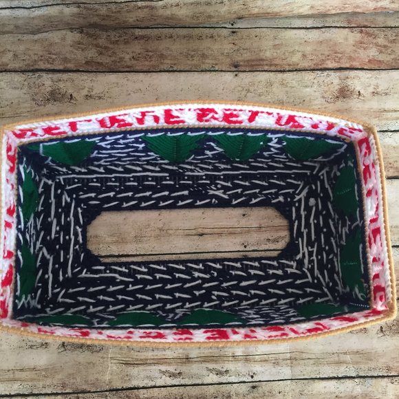 Handmade Needlepoint Christmas Tissue Box Cover - Picture 3 of 3